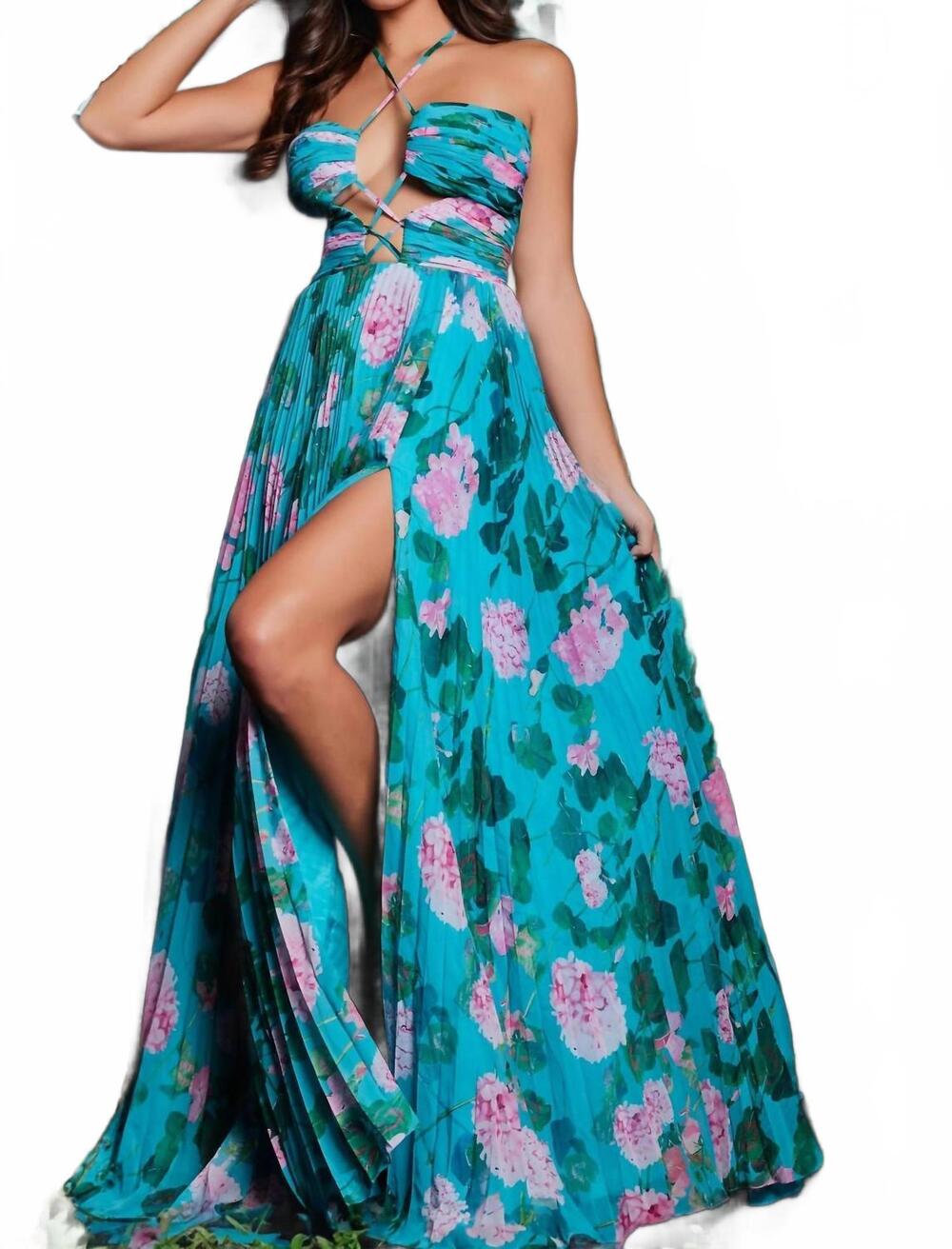 NEW JOVANI pleated maxi dress